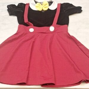 Disney Mickey and Friends Black White Womens Costume Sz Sm Faux Velvet Halloween